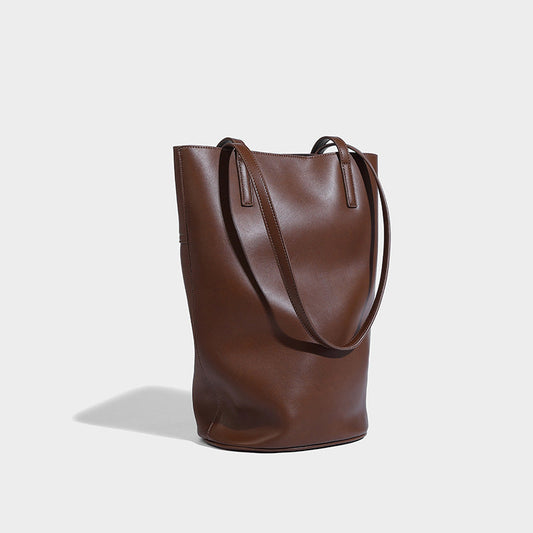 Tanned Cowhide Retro Style Tote Leather Shoulder Bag