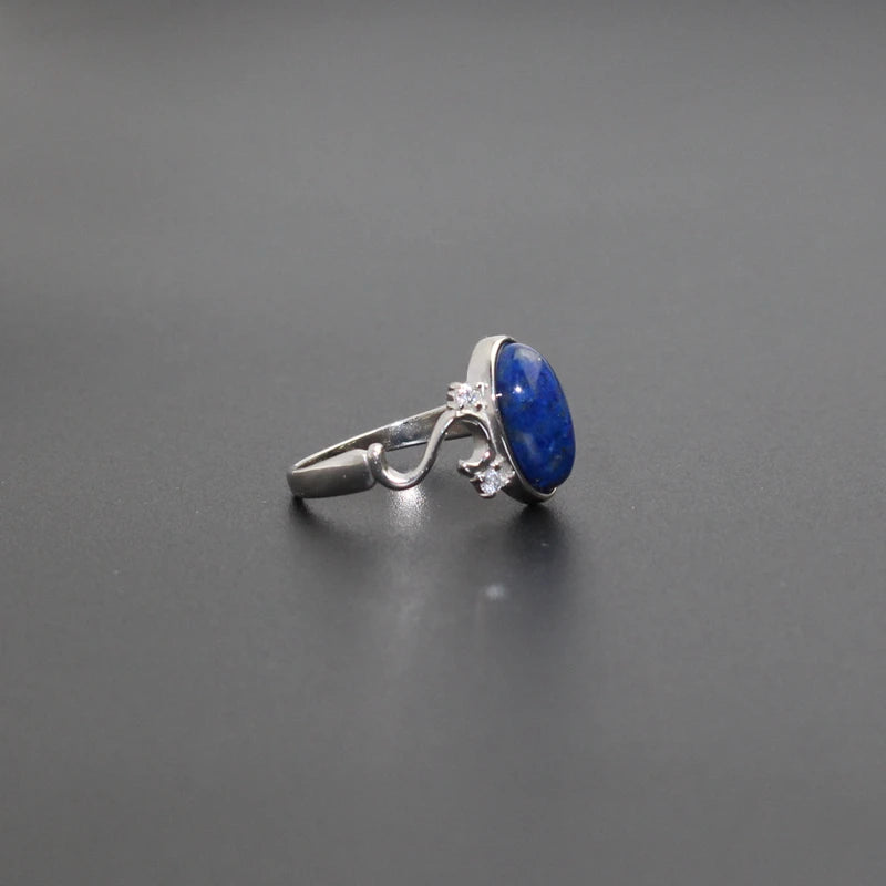 Women's Nature Lapis Stone Ring 925 Sterling Silver