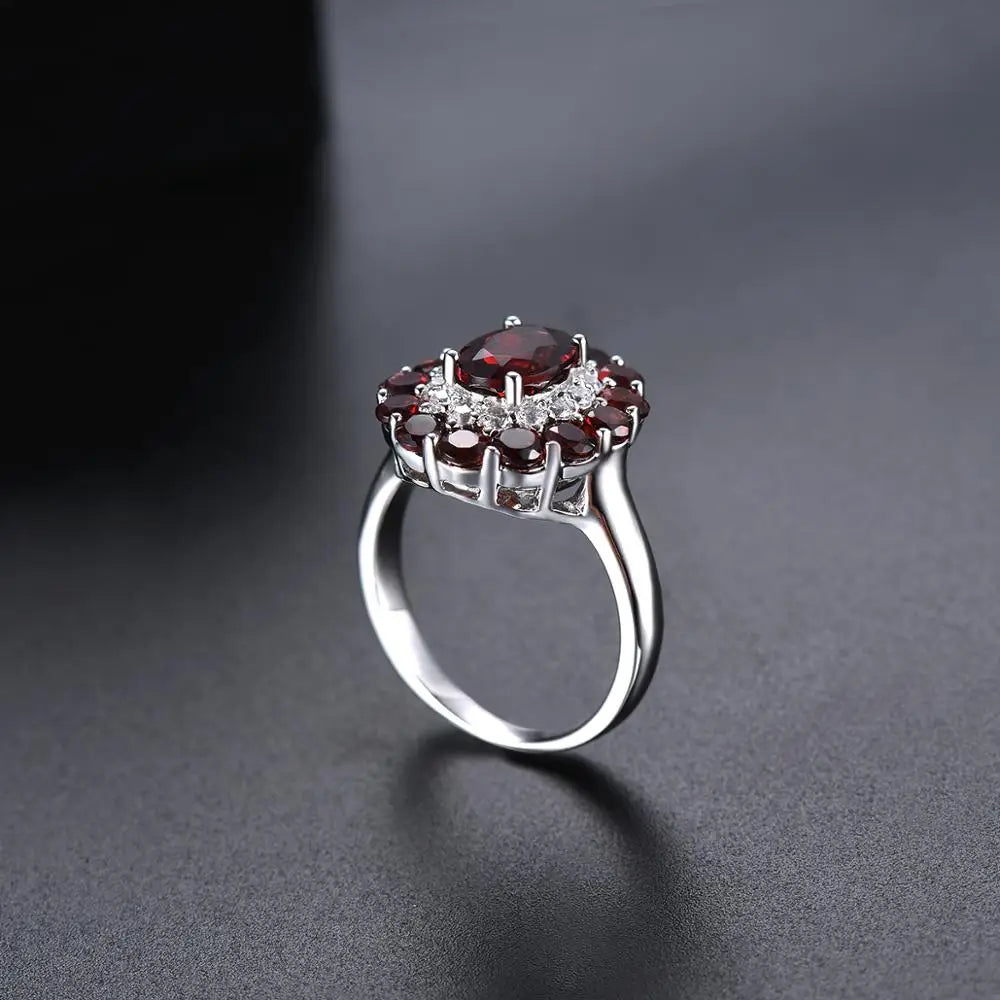 Natural Mozambique Garnet Silver Vintage Ring