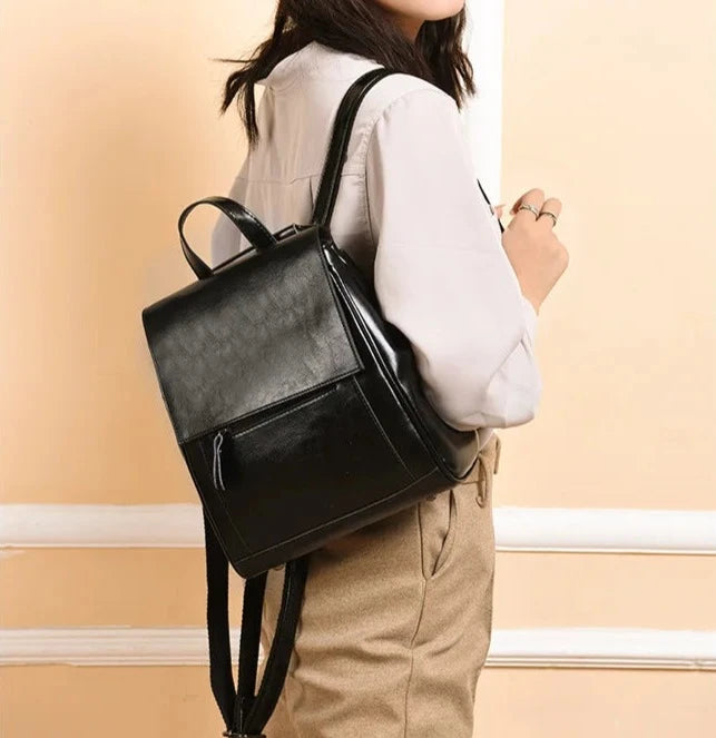 Women's Genuine Leather Retro Backpack