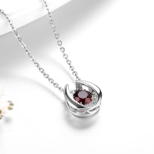 Red Garnet Sterling Silver Pendants