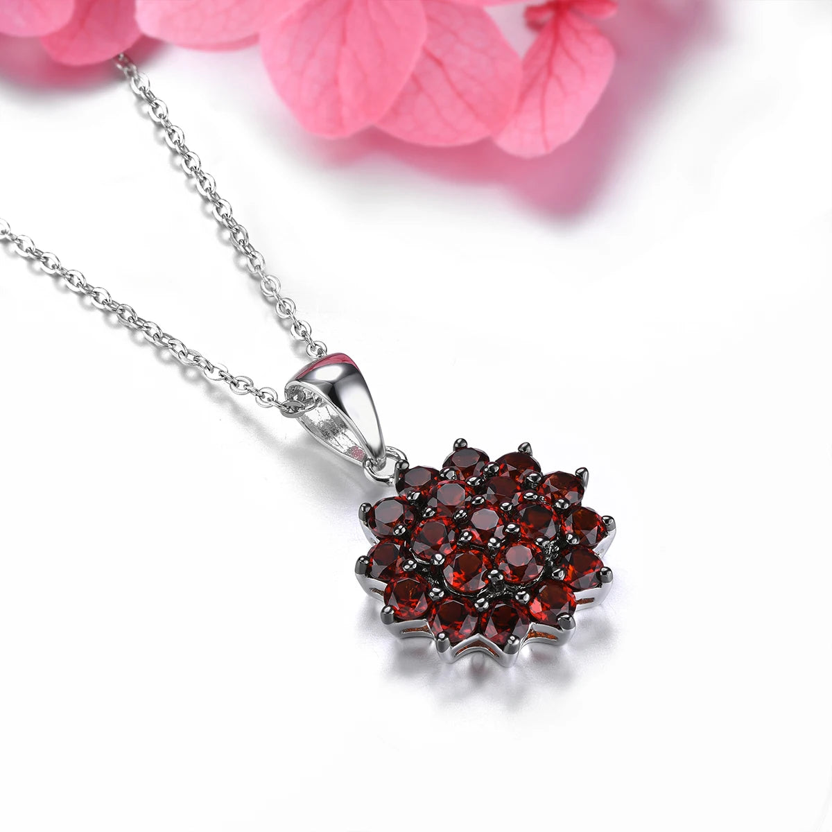 2.9 Carats Red Natural Garnet Sterling Silver Pendants