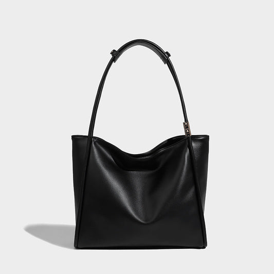 Retro Style Black Handheld Tote Shoulder Bag